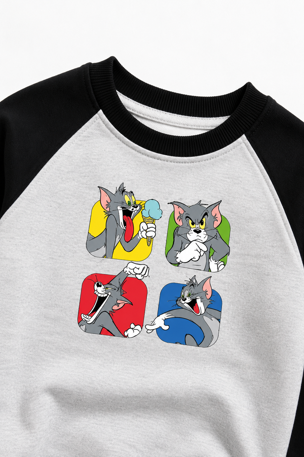 Young Trends Boys Tom Cartoon Printed 100% Cotton French Terry Sweatshirt & Jogger Co-ord Set | Full Sleeve Winter Tracksuit