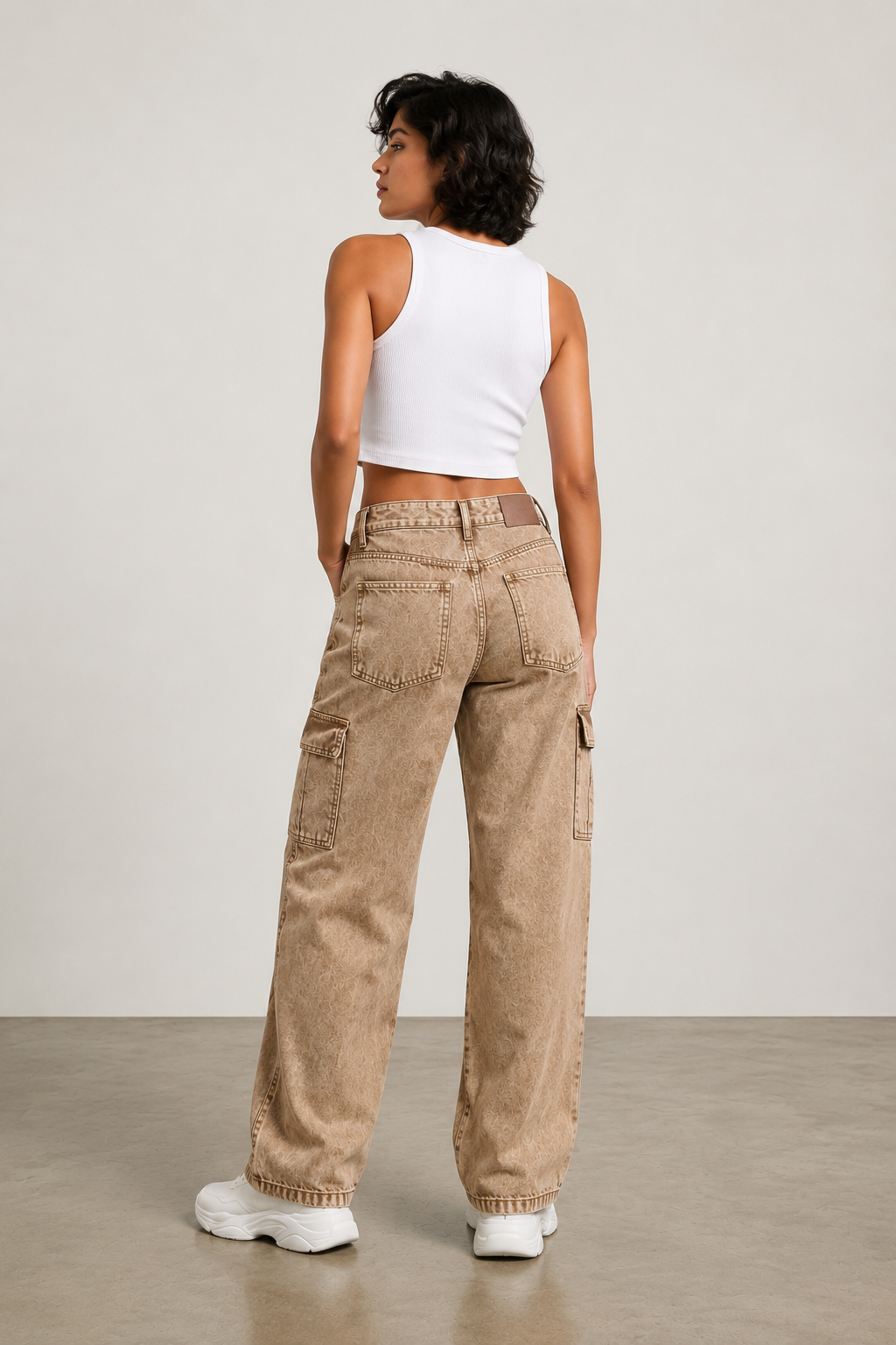 Women’s Baggy Fit Cargo Jeans | High Waist Wide Leg Denim | Stylish Casual Street Style Pants for Girls