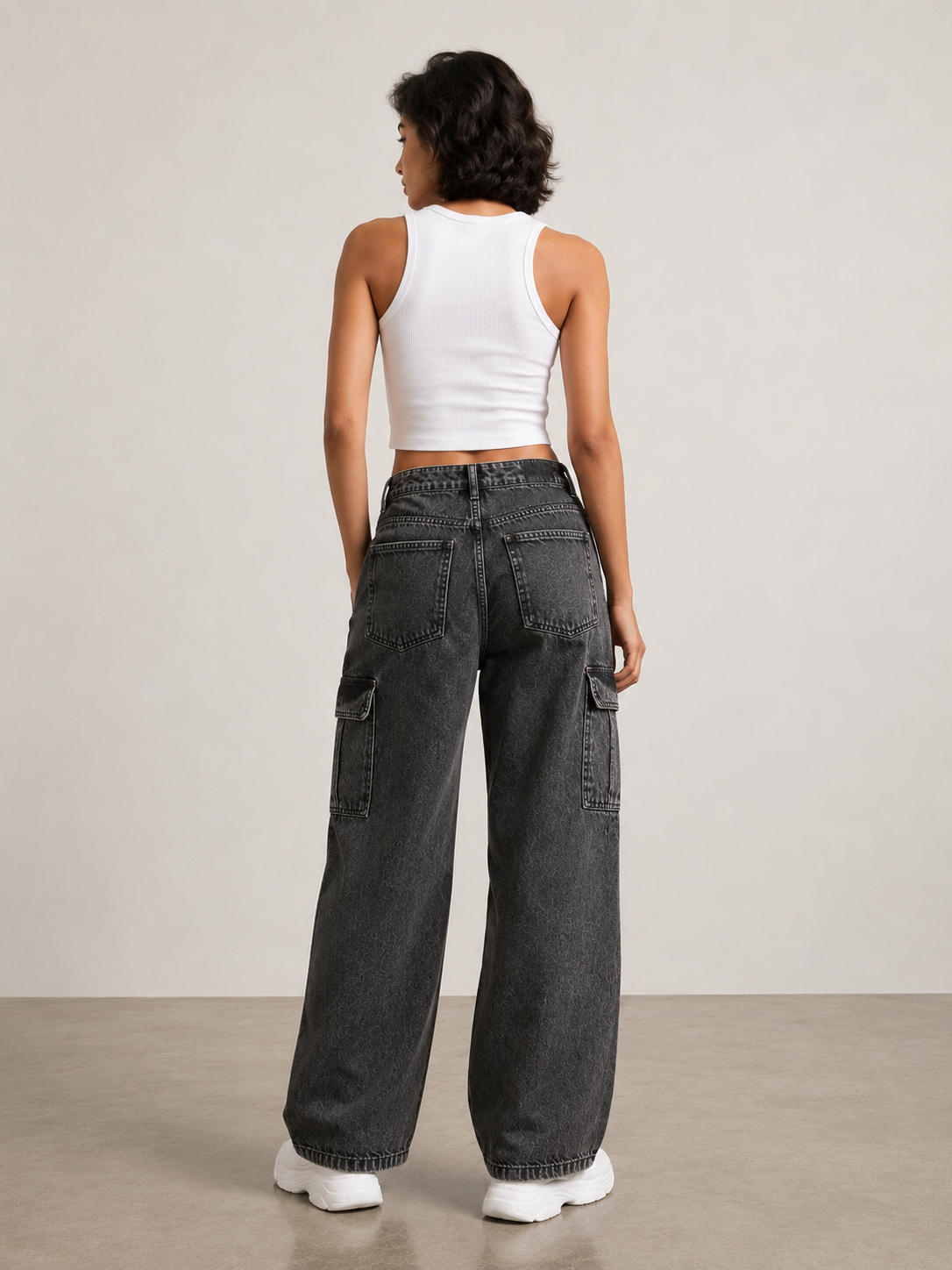 Women’s Baggy Fit Cargo Jeans | High Waist Wide Leg Denim | Stylish Casual Street Style Pants for Girls
