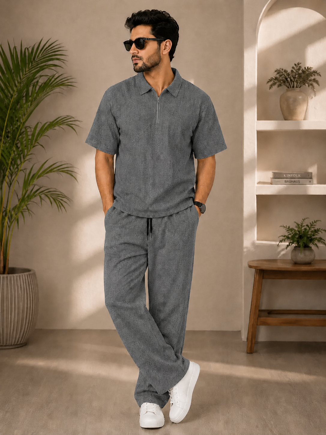 Young Trends Men’s  Co-ord Set with baggy Track Pants | Mens 100% cotton Cordset