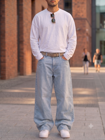 Men's Baggy Fit Jeans | Loose Fit Casual Denim Trousers | Stylish Streetwear Pants