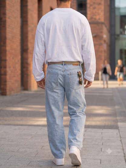 Men's Baggy Fit Jeans | Loose Fit Casual Denim Trousers | Stylish Streetwear Pants
