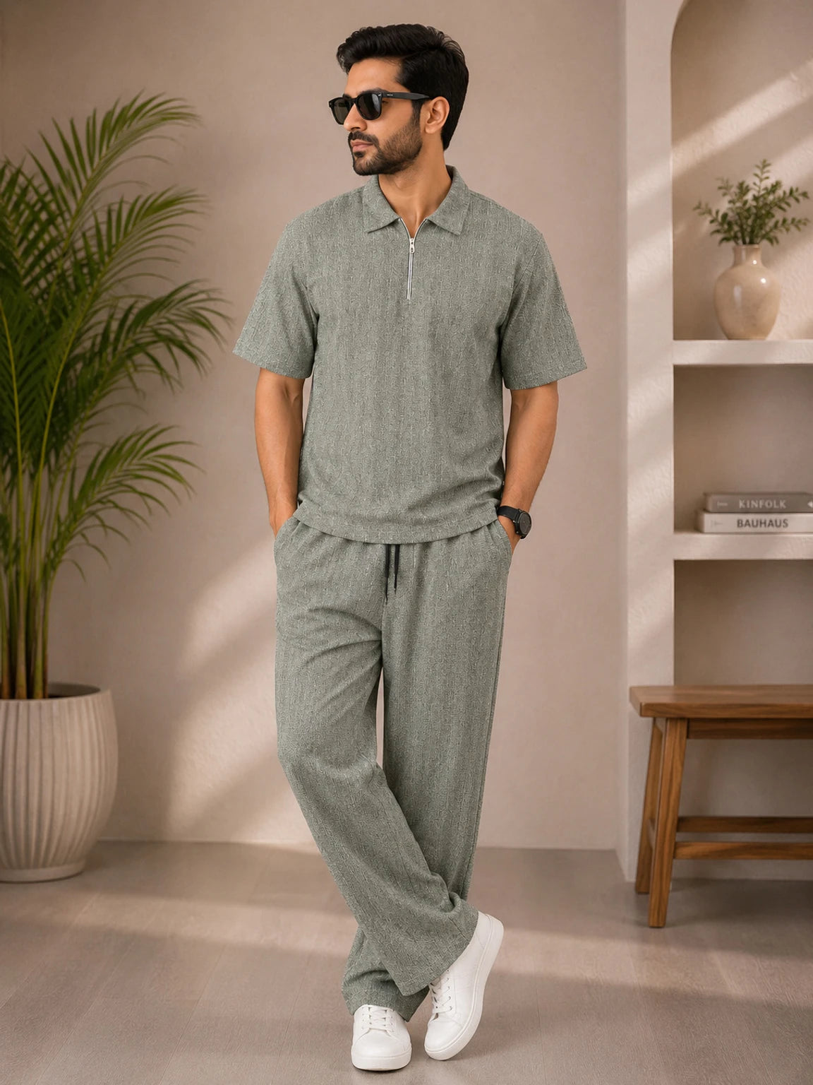 Young Trends Men’s  Co-ord Set with baggy Track Pants | Mens 100% cotton Cordset